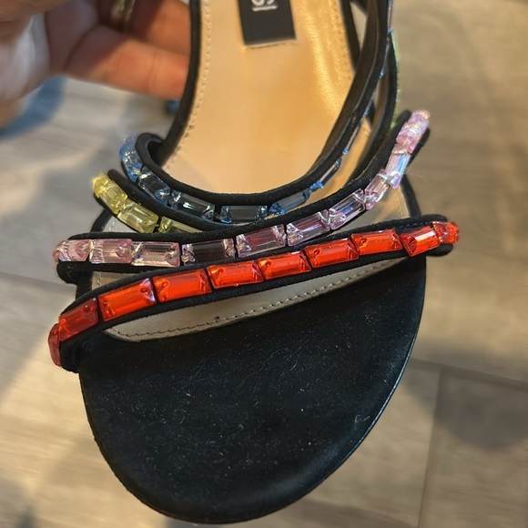 Sergio Rossi Black Heels with Multicolor Straps 38 - Picture 6 of 8